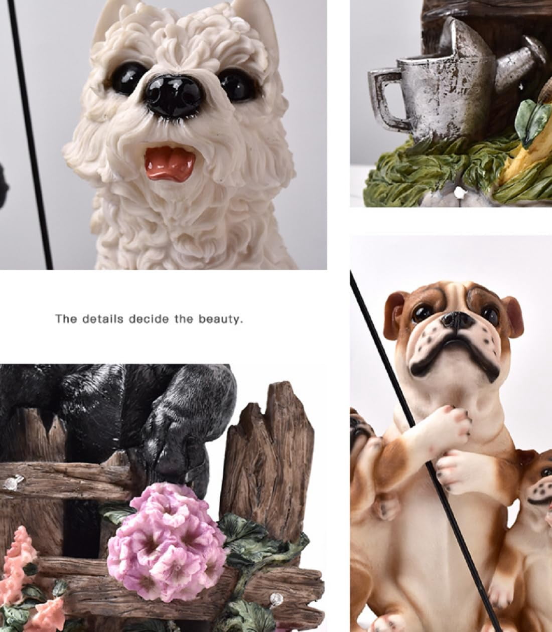 Garden Dog Statues Outdoor Decorations, Solar Lights Outdoor Puppy Statue, Outdoor Animal Statues with Solar Lantern for Patio, Lawn, Yard Art Decoration, Housewarming Garden Gift
