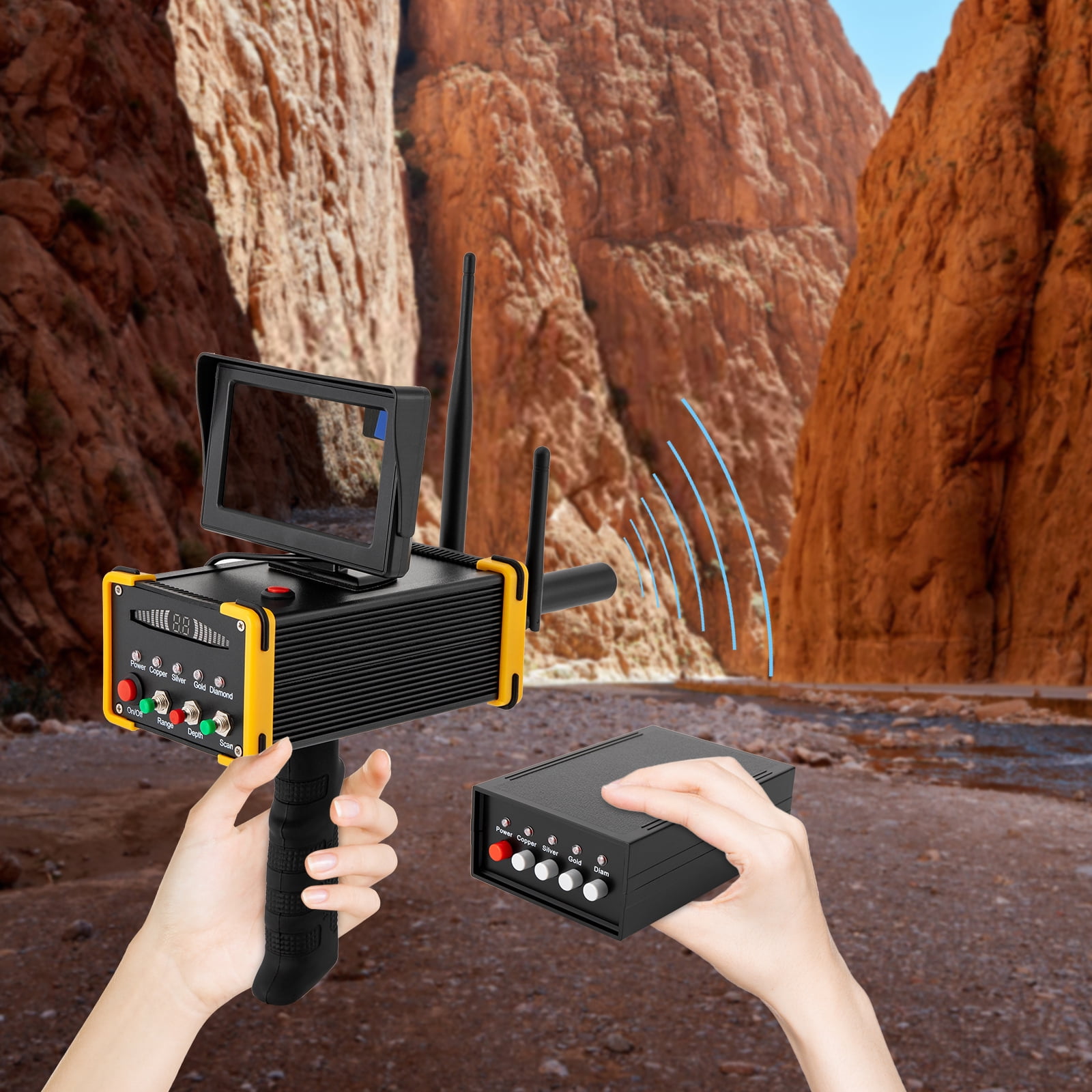 Long Range 3D Metal Detector for Gold, Silver, Copper, Diamond & Gemstone Hunting – LCD Display, Precision Treasure Hunter Scanner