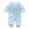 thumbnail image 3 of Unisex Baby Cloth Winter Coats Cute Newborn Infant Jumpsuit Snowsuit Bodysuits,Blue,6-9 Months, 3 of 9
