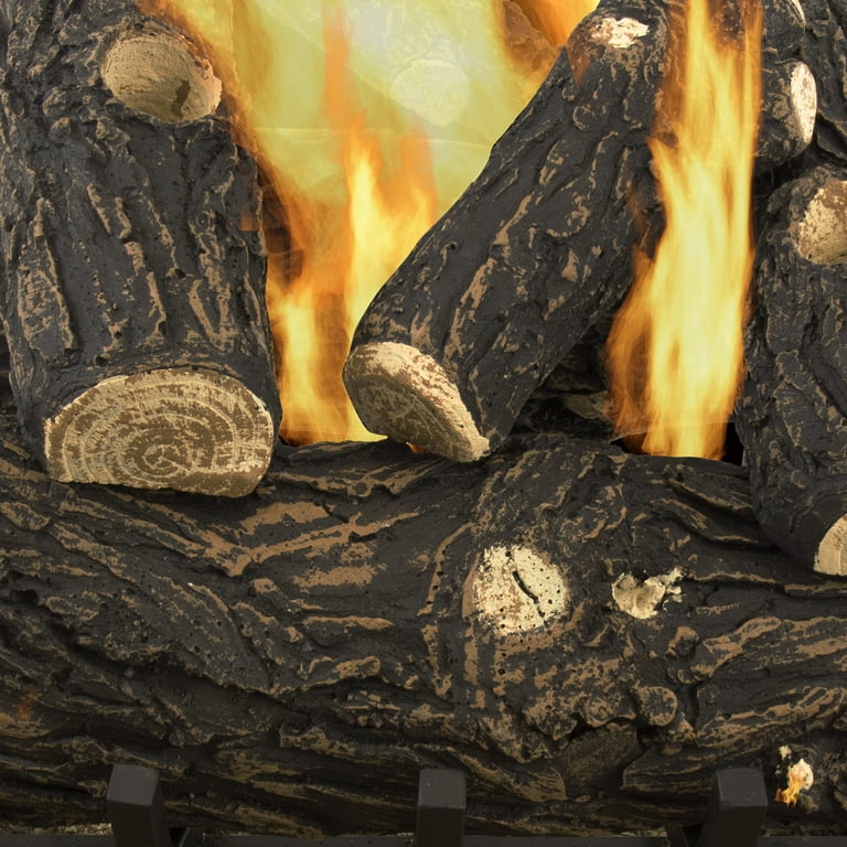 Pleasant Hearth Willow Oak 18 Vented Gas Log Set 45,000 BTU - Walmart.com