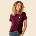 thumbnail image 4 of Dalix Heartly Ghost Embroidered Soft Cotton Short Sleeve T Shirt Womens in Maroon M Medium, 4 of 5