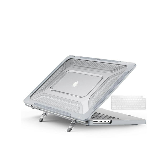 MacBook Pro 14 Pouces Étui 2021 2022 Sortie A2442 avec Puce M1 Pro/Max, Coque Rigide Robuste à Double Couche avec Support Pliant et Protection de Clavier pour MacBook Pro 14 Pouces 2021 avec Touch ID