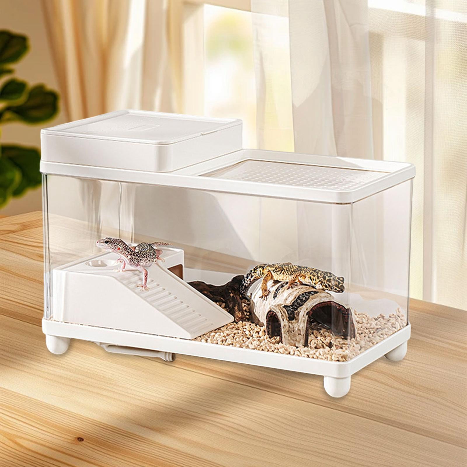 CarpNettore Large Turtle Tank Clear Terrarium Spacious Sturdy Turtle Habitat Reptile Habitat White