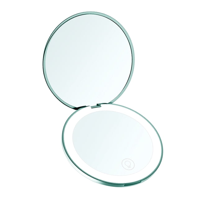 Espejo de maquillaje LED portátil plegable espejo de maquillaje portátil ligero y fino
