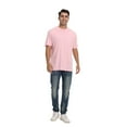 thumbnail image 5 of Zfeel Short Sleeve Crewneck T-Shirt, Men's 100% Cotton Super-Soft Blank Tee, Light Pink, M, 5 of 6