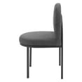 thumbnail image 3 of Tufted Side Dining Chair, Fabric, Black Grey Gray, Modern Contemporary Urban Design, Kitchen Room Cafe Bistro Restaurant Hospitality, 3 of 9