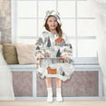 thumbnail image 7 of FORMRS Wearable Blanket Hoodie with Sleeves for Kids Cozy Flannel Sweatshirt, Beige Snow Houses, 7 of 7