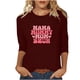 thumbnail image 1 of Blusas para Mujeres Casual 3/4 Manga Cuello Redondo Impreso Suelto, Mujer 3/4 Manga Tops Y Blusas para Diario, 1 of 4