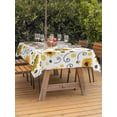 thumbnail image 2 of Outdoor Tablecloth with Umbrella Hole and Zipper, Sunflower Rectangle Table Cloth 52x70 Inch Waterproof Tablecloth, Summer Botanical Farmhouse Floral Elegant Picnic Table Cover for Patio Camping, 2 of 7