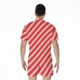 thumbnail image 2 of Candy Cane Stripes Pattern Short Sleeve Men'S Rompers Casual Summer Jumpsuits Outfit, 2 of 4