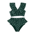 thumbnail image 2 of CAICJ98 Modest Swimsuits for Women Women's Bikini Swimsuit Twist Leopard Low Rise Two Piece Bathing Suit Green,XL, 2 of 5