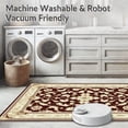 thumbnail image 5 of ODIKA 5'x7' Machine Washable Non-Slip Area Rug, Inspired Rococo Floral Panel with Latticework and Baroque Flourishes High Traffic Rug with Pad, Red, 157633, 5 of 8