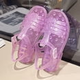 thumbnail image 5 of Xfvqtps Girls Sparkling Jelly Shoes Beach Sandals Open Toe Summer Waterproof Princess Gladiator Shoes, 5 of 9