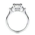 thumbnail image 3 of Aura Jewel 2.1 Ct Emerald Cut Diamond Wedding Ring - Lab-Created Simulated Diamond in 14K White Gold Plated - Ideal Engagement Ring for Women, Great for Gifts, Proposals, and Special Celebrations, 3 of 3