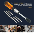thumbnail image 3 of 2X Push Pull Ratchet Screwdriver Set 5 in 1 Screwdriver Bit Set Sleeve Driver Bit-Holder Ratchet Socket Screw Kit Brown, 3 of 5