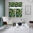 thumbnail image 5 of Watercolor Tropical Plant Kitchen Curtains Valances and Tiers Set of 3 Retro Green Palm Leaf Tier Curtains and Valance with Rod Pocket for Small Windows, 27.5"x36", 5 of 9