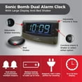 thumbnail image 2 of Sonic Alert - Sonic Bomb Dual Alarm Clock, Bed Shaker Vibrator with Large Digital Display - Black, 2 of 7