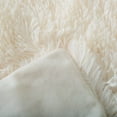 thumbnail image 3 of Reafort Luxury Long Hair Shaggy PV Fur Faux Fur Oversized Throw Blanket (Cream, 60"X70" Throw), 3 of 9