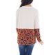 thumbnail image 5 of Blusa de mujer con estampado de leopardo de manga larga con cuello en V y costuras en degradado Pompotops  gfhjh20942, 5 of 9