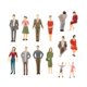 thumbnail image 1 of Tholdsy Y maravillosas figuras a escala de pasajeros de tren de personas pintadas a escala 1/30 HO, amplia aplicación Juguetes Trajes de figuras de 14 piezas, 1 of 1