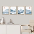 thumbnail image 5 of PixonSign Framed Wall Art Pastel Blue Mountain Landscapes Prints, Set of 4 Sunrise Bird Sky Wall Decor Arts, Nature Wall Décor, Adhesive Canvas Poster, Modern Home Artwork - 11"x14" Natural, 5 of 5