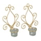 thumbnail image 2 of Candelabros para colgar en la pared, portavelas de Metal duradero de Color dorado para decoración de bodas, 2 uds., 2 of 10