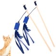 thumbnail image 2 of 2PCS Cat Teaser Bell Paper Tube Mouse Faux Feather Cat Wand Cat Interactive Toy, 2 of 10