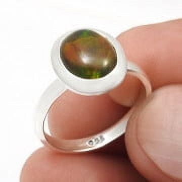 Black Opal Gemstone Valentine Gift Cocktail Ring 925 Sterling Silver US 7.5