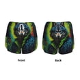 thumbnail image 5 of Lsque Realistic Style Wolf Warrior Printed Women's Running Shorts with Liner Pockets,Elastic Quick Dry Workout Athletic Gym Yoga Shorts,Womens High Waist Shorts-Large, 5 of 9