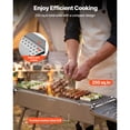 thumbnail image 2 of KFFKFF Foldable Charcoal Grill, 250 sq.in. Portable Charcoal Barbecue Grill with Liftable Charcoal Tray & Side Tables, Brushed Stainless Steel BBQ Cooking Grills for Outdoor Camping, 2 of 9