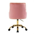 thumbnail image 6 of Velvet Swivel Chair, Height Adjustable Home Office Chair, Ergonomic Desk Computer Chair, Cute Button Tufted Vanity Chair with Nail Head Trim for Bedroom Living Room Office, Peach, 6 of 7