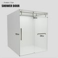 thumbnail image 4 of Kullavik Shower Door 56-60" W × 76" H Frameless Glass Shower Door,Frameless Shower Door with Sliding Glass,Silver, 4 of 10