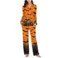 thumbnail image 2 of Brqkzdu 2 Piece Womens Halloween Pajamas Sets Long Sleeve Collar Button Down Pj and Pajama Pants Loose Comfy Nightwear Sets, 2 of 8