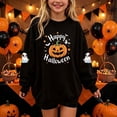 thumbnail image 2 of Enjoytime Halloween Girls Sweatshirt Pumpkin Graphic Crew Neck Long Sleeve Pullover Top Cute Fall Fashion Kids Clothes 1-14 Years, 2 of 7