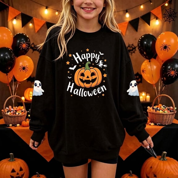 Zorckvet Girls' Fleece Crew Neck Sweatshirts and Hoodies for Little Kids with Ribbed Cuffs