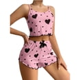 thumbnail image 2 of Women's Pajamas Set Tank Top and Short Love Print Knit Shorts Underwear Set Loungewear Sleepwear, 2 of 4