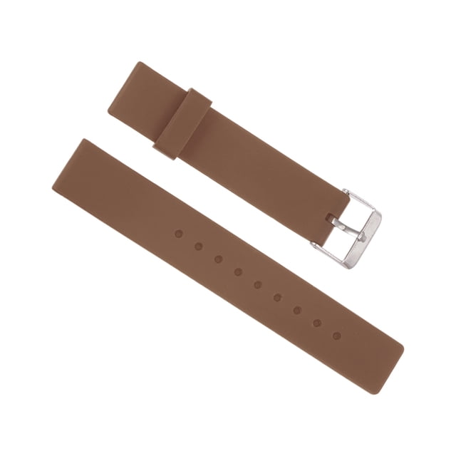Suave Goma Reloj Correa 18mm Ancho, Rápida Liberación Reemplazo Silicona Reloj Correa, Marrón