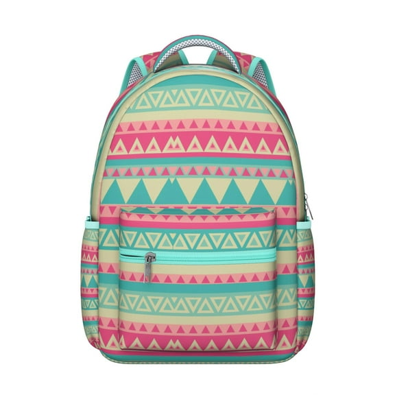 Boho Rucksack for Women & Men - Hippie Vintage Print Backpack with 17" Laptop Pocket | Roomy Campus Backpack for College, Work & Daily Use, Sturdy Fabric