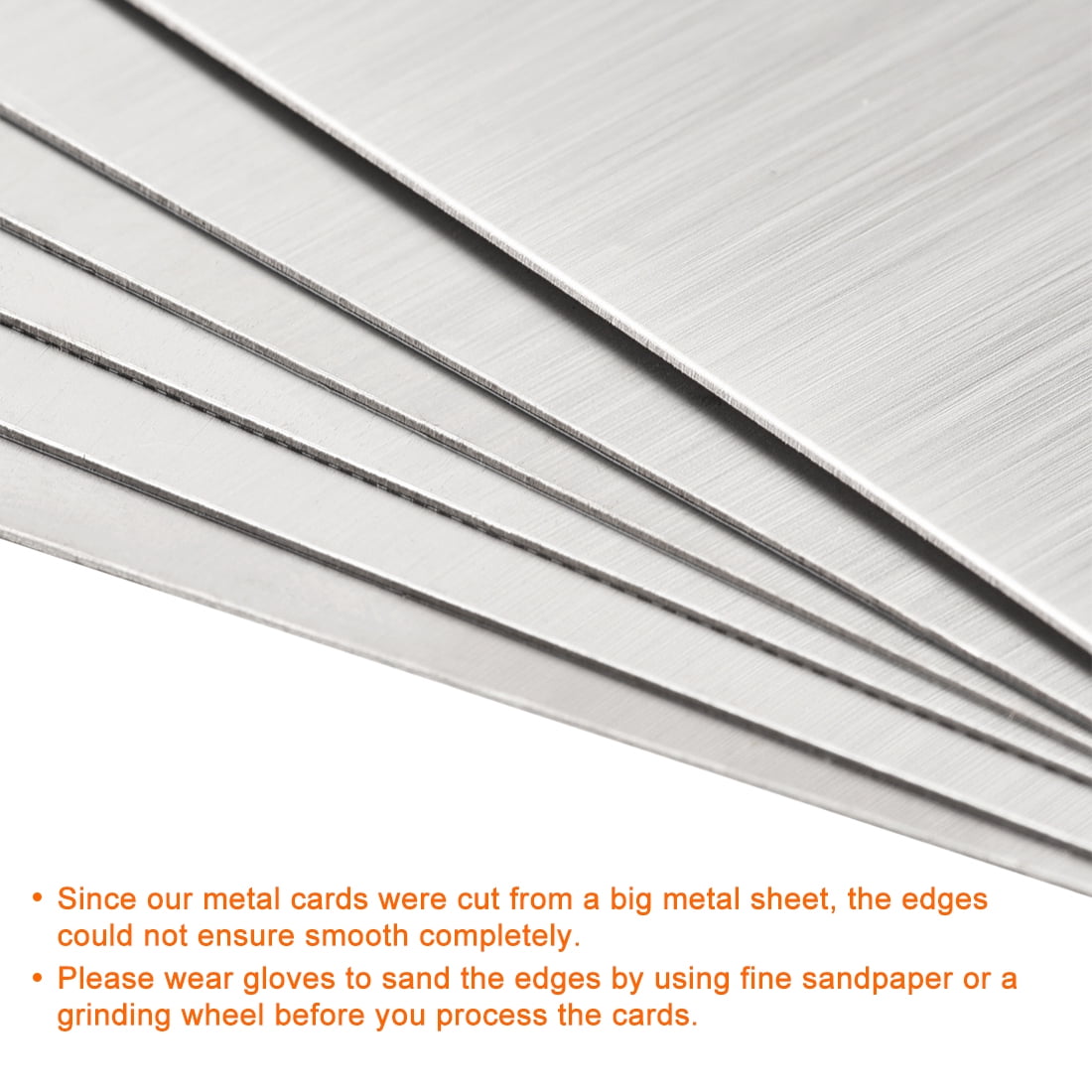 Unique Bargains Blank Metal Card Brushed 201 Stainless Steel Plate 80x40x0.4mm