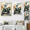 thumbnail image 4 of Designart "City Cruiser Green Scooter" Scooter Floater Framed Canvas Wall Art, 4 of 7