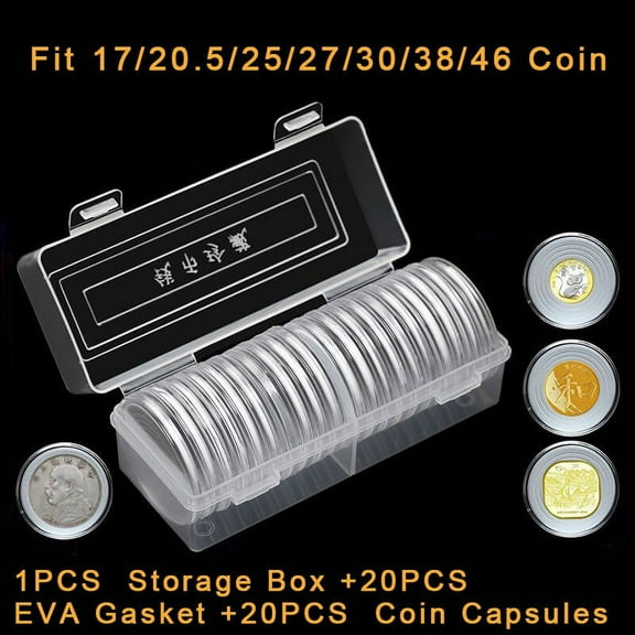 Supplies Coin Storage Box Holders Transparent Super-Hard Accessories 20Pcs
