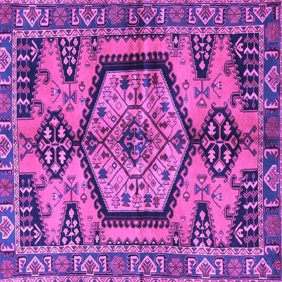 Ahgly Company Indoor Square Persian Purple Traditional Area Rugs, 4' Square