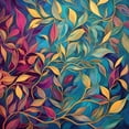 thumbnail image 2 of Hues of the Season - Golden Teal Folige Canvas Wall Art, 2 of 2