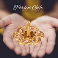 thumbnail image 6 of Matashi Hand-Painted Gold-Plated Red Floral Spinning Dreidel Holiday Ornaments (Pewter) Elegant Jewish Decor with Vintage Design & Embellished Crystals Judaica, 6 of 6