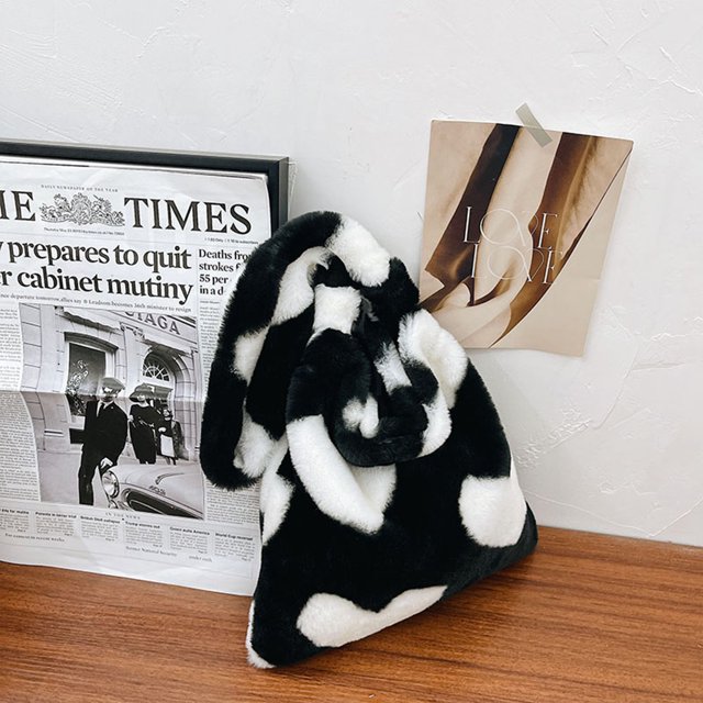 Bolsa de felpa cálidos suaves retro para mujer de teléfono mullidos de todo fósforo de otoño invierno JShteea Para Estrenar