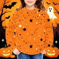 thumbnail image 2 of cocolona Halloween Printed Sweatshirt for Girls Oversized Crew Neck Long Sleeve Pullover Shirts Fall Fleece Lined Cute Sweatshirts, 2 of 5