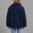 thumbnail image 5 of Nfurl Sherpa Jacket Womens Lightweight Collared Zip up Fleece Jackets with Pockets Cozy Casual Fall Jacket Trendy Teddy Coats Navy,XL, 5 of 6