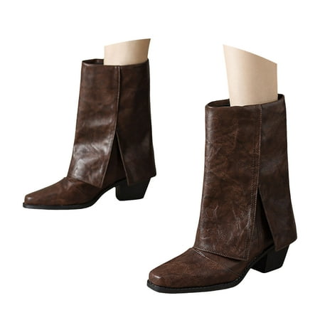 

Jungdeepe Fall And Winter Women s Boots Pants Boots Heel Square Toe Short Boots Ankle Boots