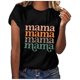 thumbnail image 2 of Fiudx Ofertas Relámpago Mujer Primavera Verano Día de La Madre Color Sólido Impresión de Letras Manga Corta Cuello Redondo Casual Top, 2 of 5