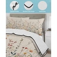 thumbnail image 4 of Vintage Botanical Full Size Down Alternative Comforter, Lightweight Comforter Quilt Bedding Set with Pillow Shams Spring Floral Summer Botanical Rustic All Seasons Bed Comforter Duvet Insert 78"x90", 4 of 7